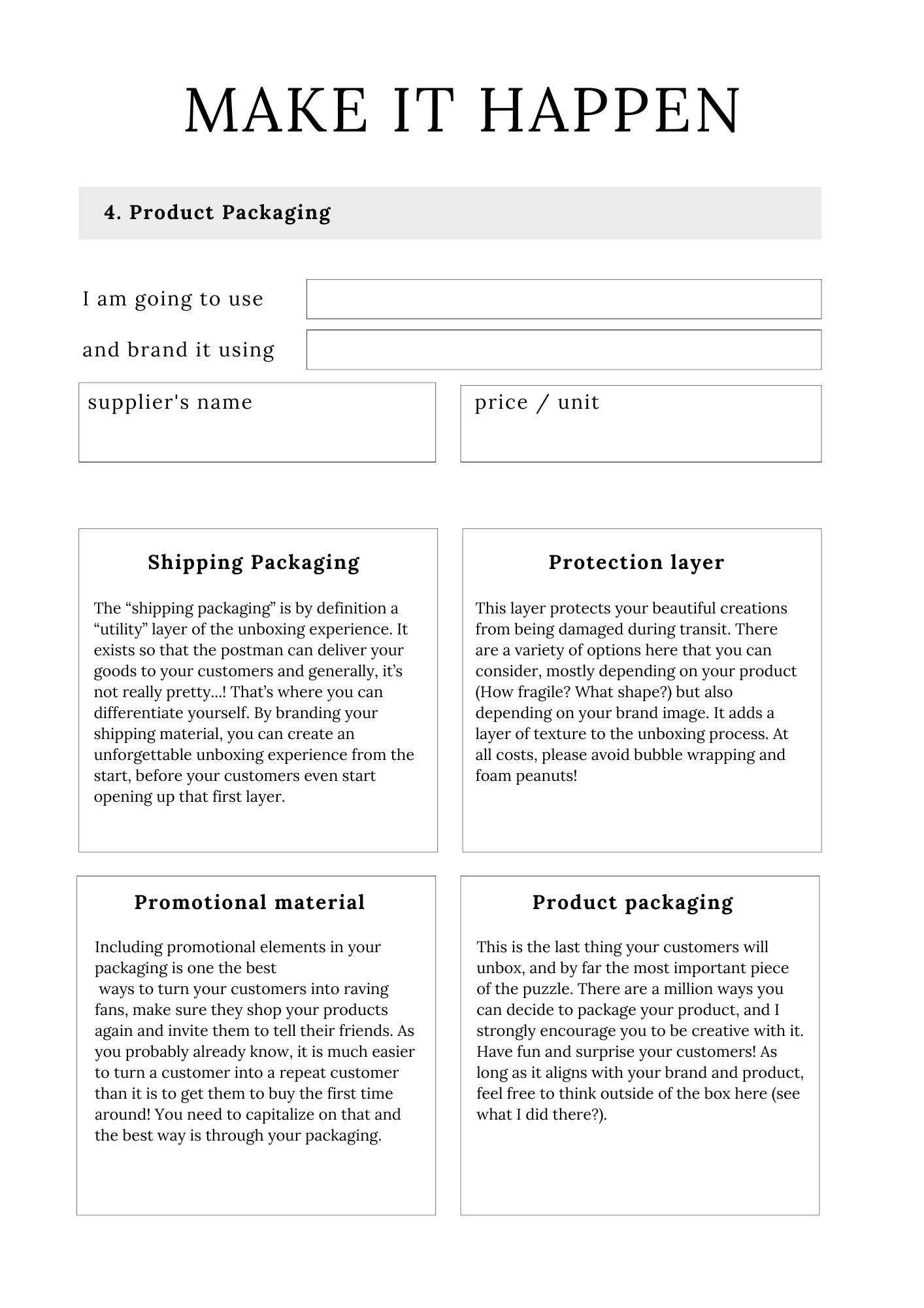 Handmade Business Planner