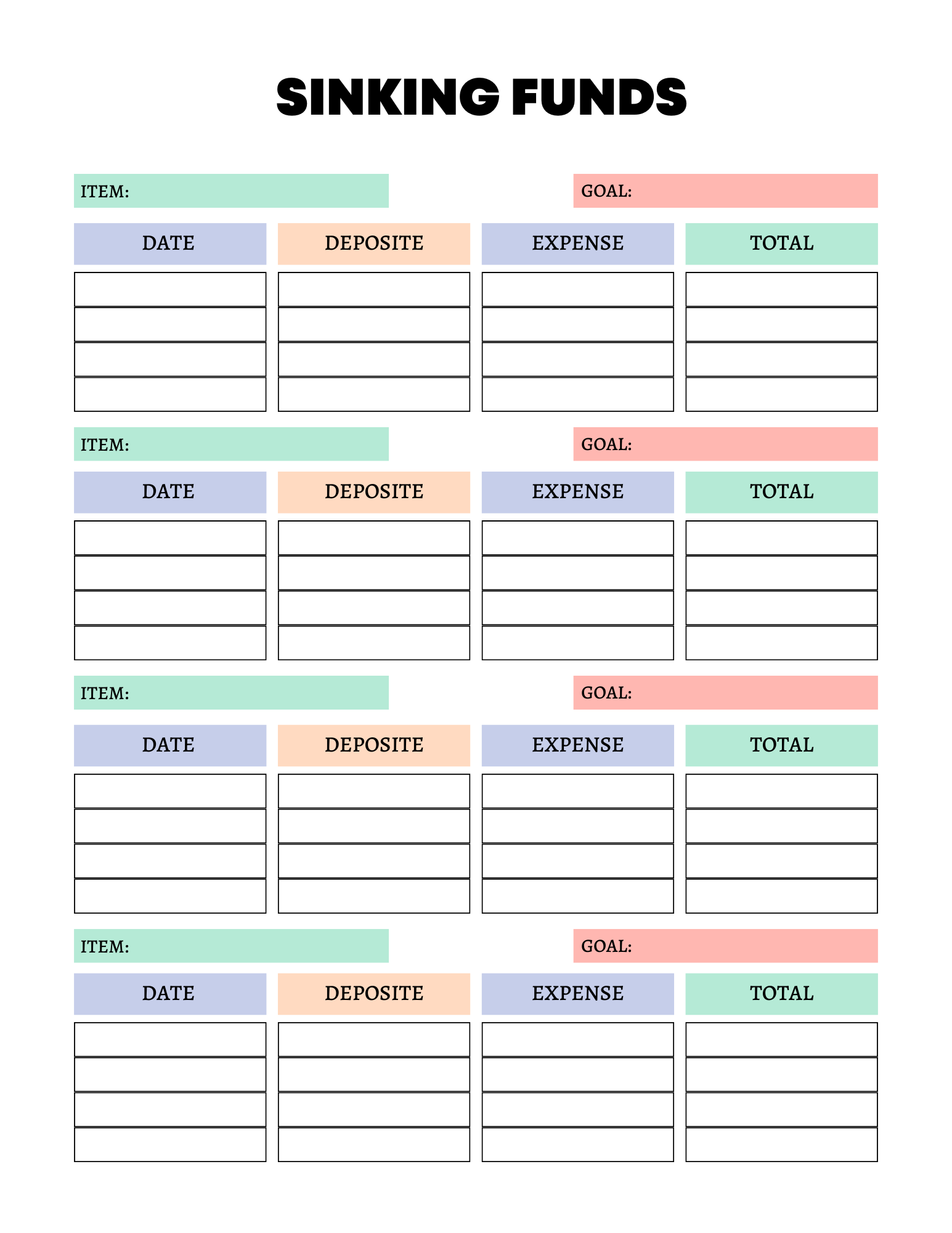 Vibrant Rainbow Budget Planner