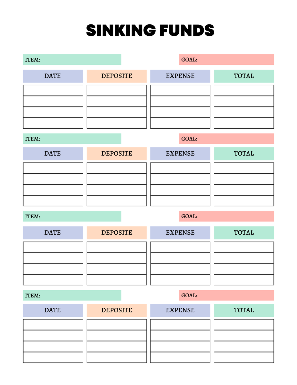 Vibrant Rainbow Budget Planner