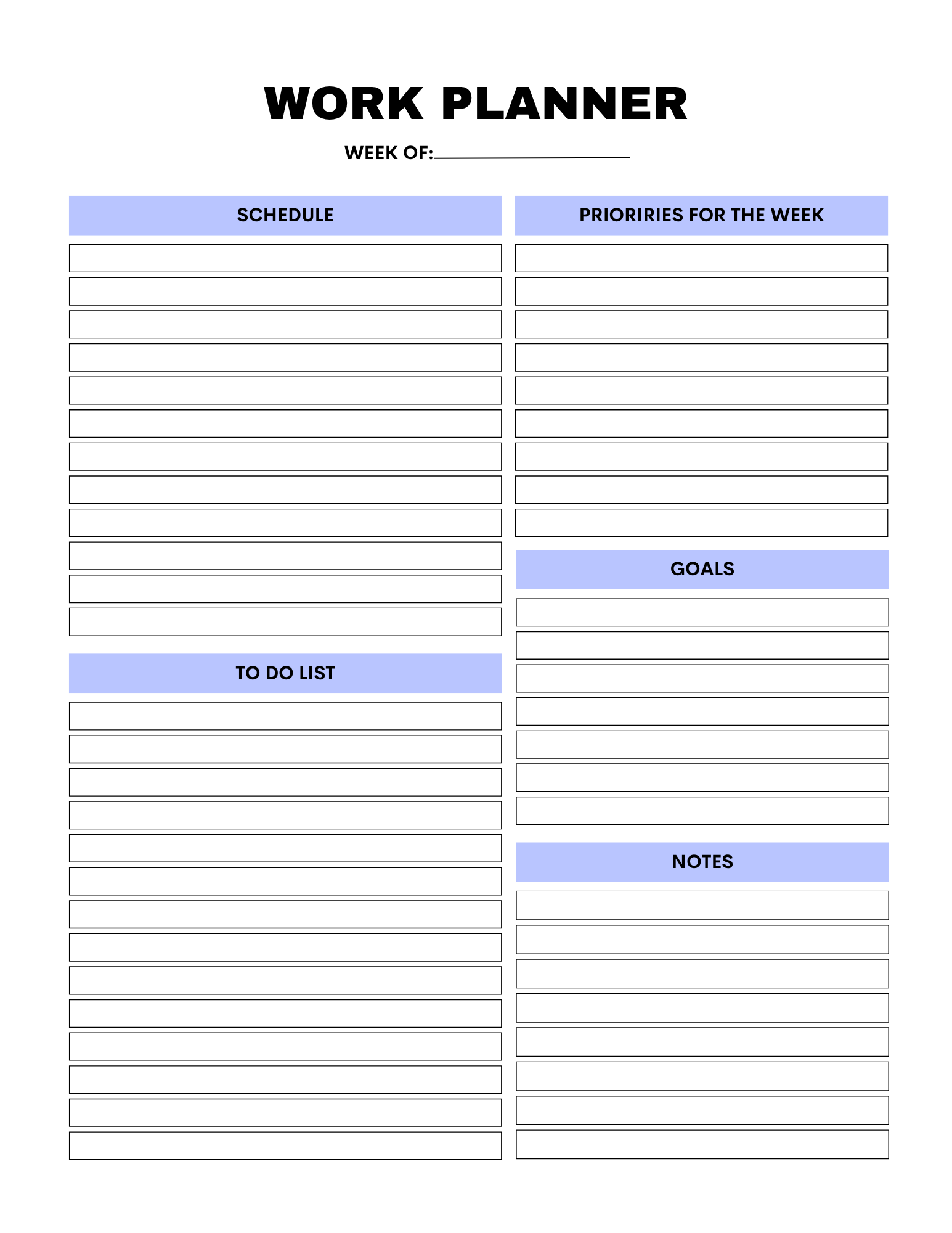 Work From Home Planner