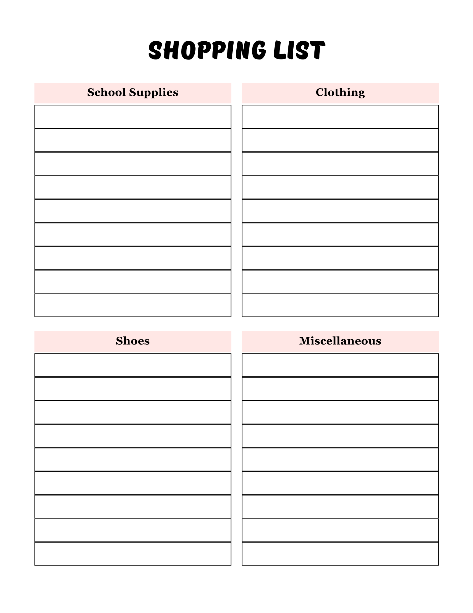 Back -to-school Planner