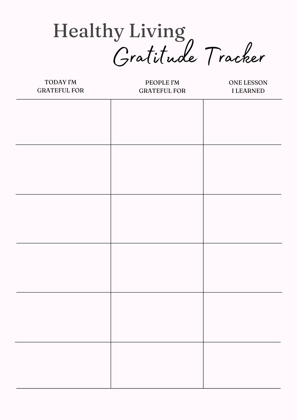 Healthy Living Journal