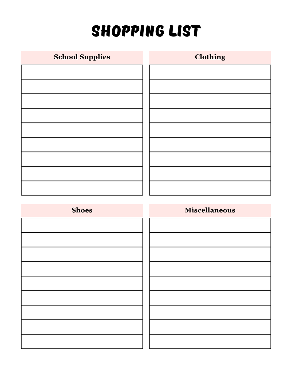 Back -to-school Planner