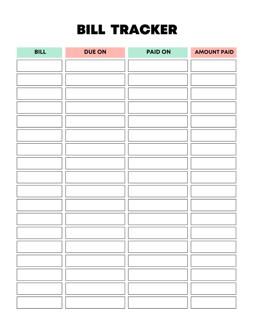 Vibrant Rainbow Budget Planner