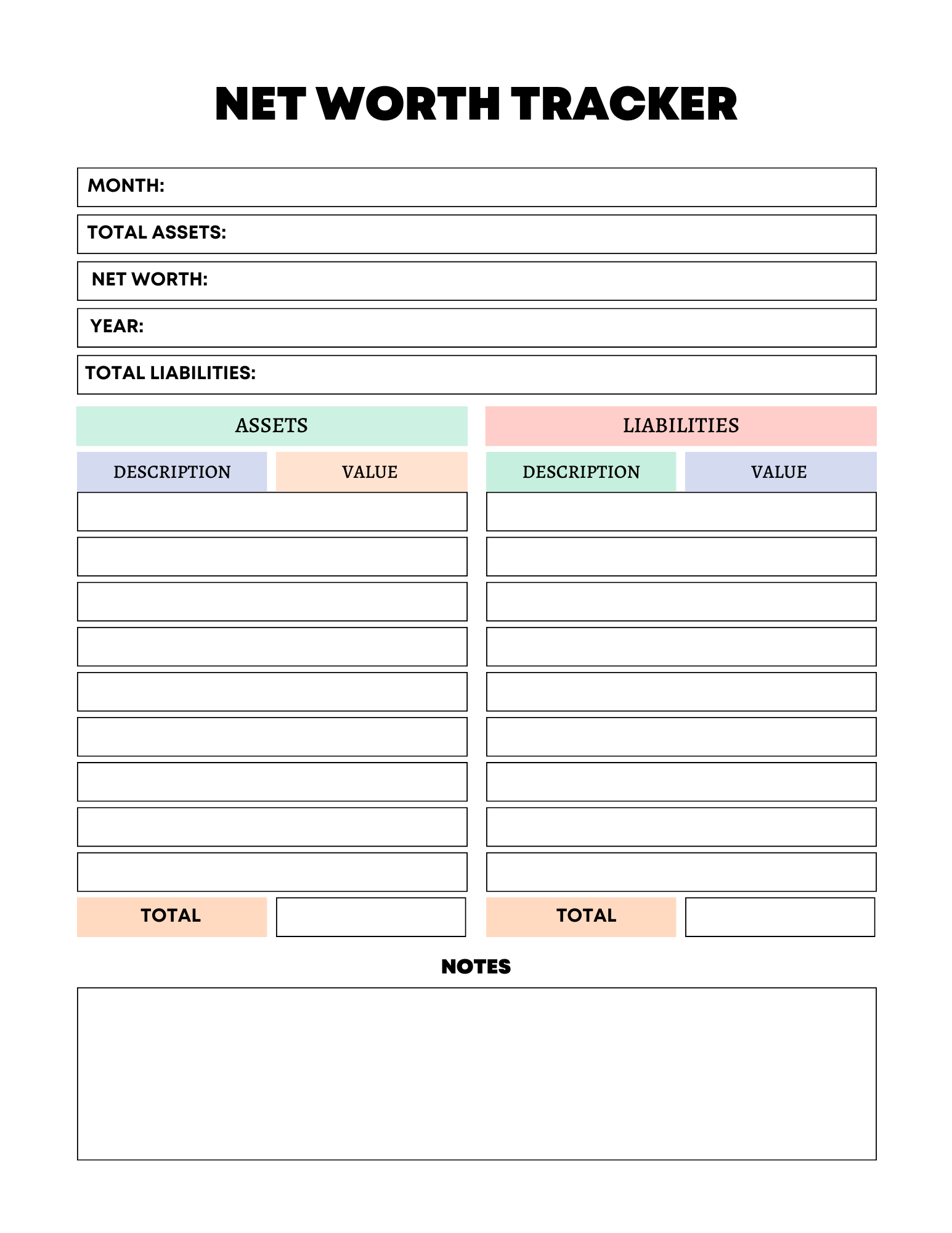 Vibrant Rainbow Budget Planner