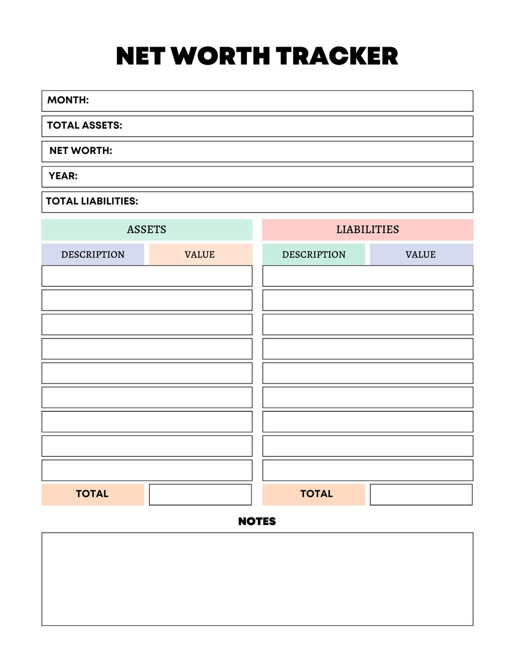 Vibrant Rainbow Budget Planner