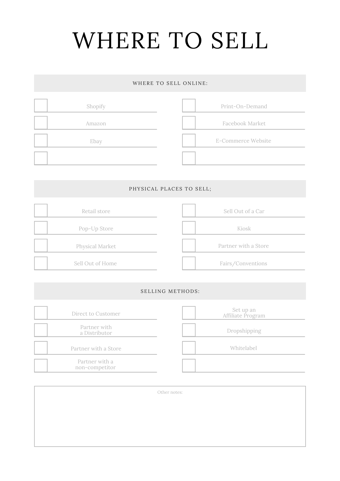 Handmade Business Planner
