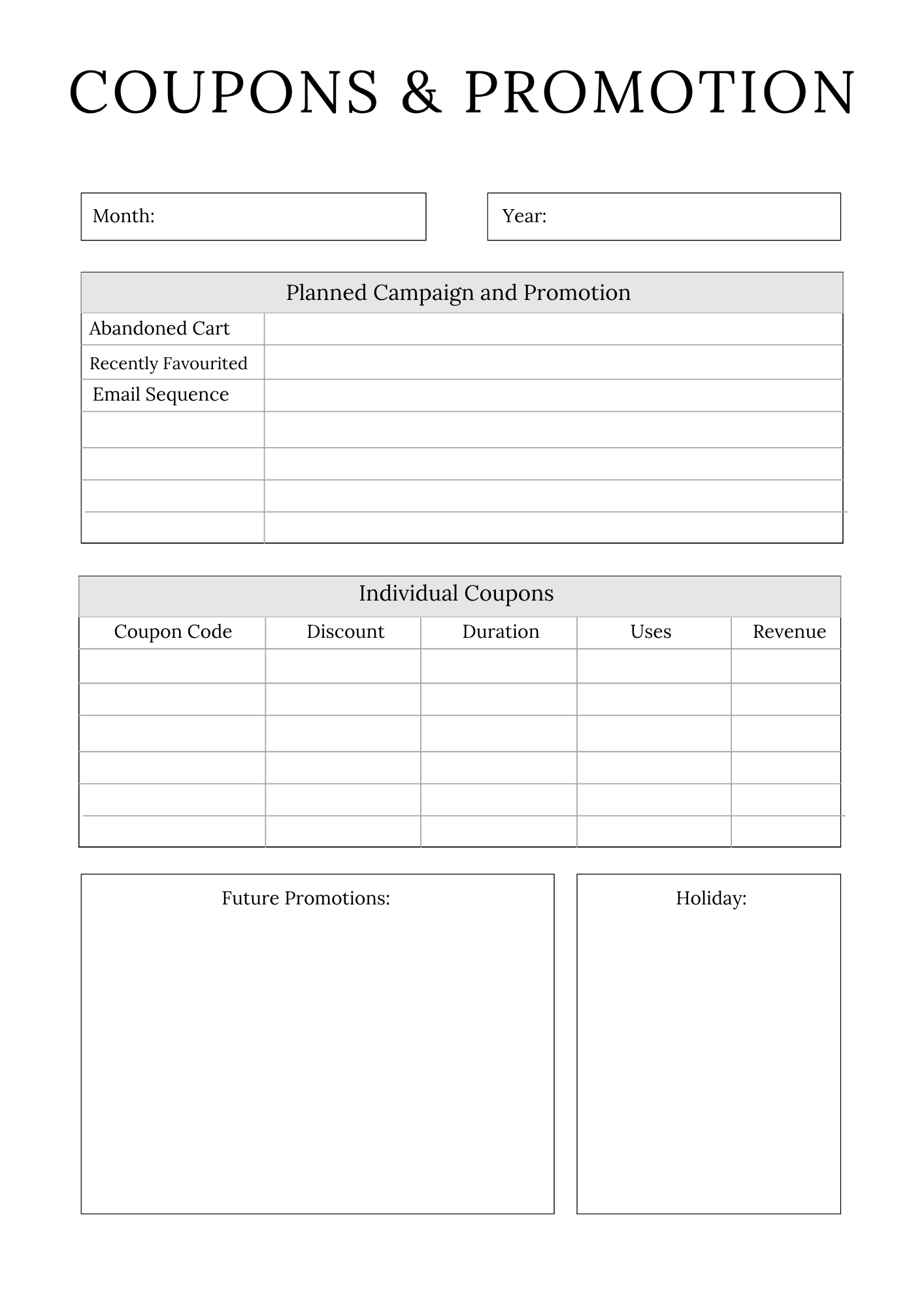 Digital Product Planner