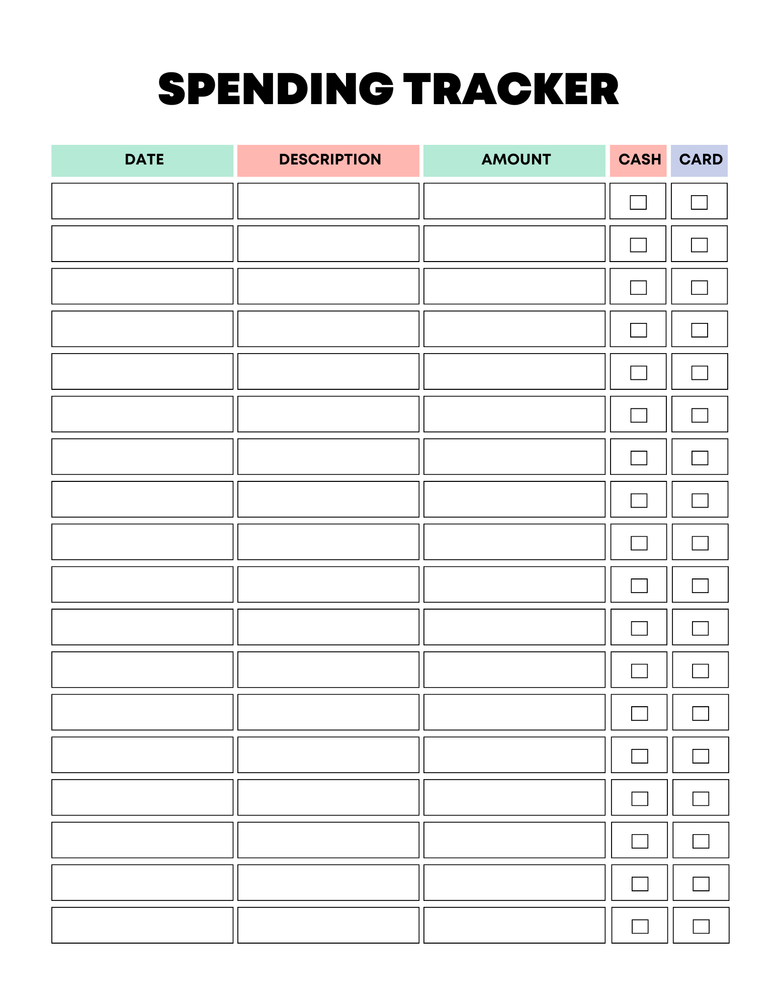 Vibrant Rainbow Budget Planner