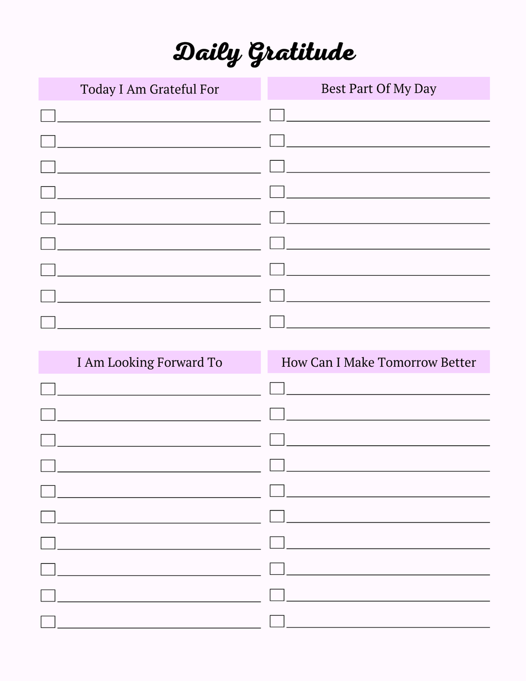 Colorful Self Care Planner