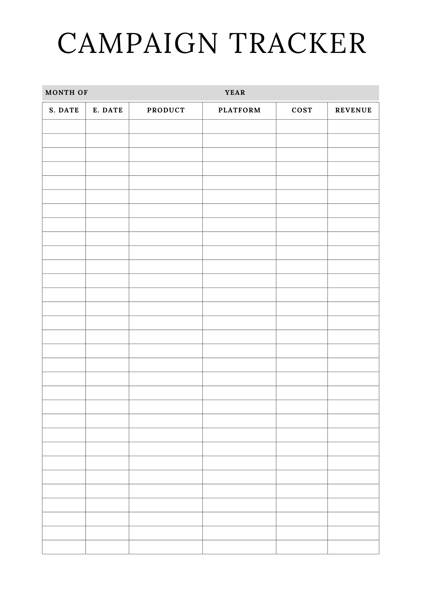 Complete Online Shop Planner