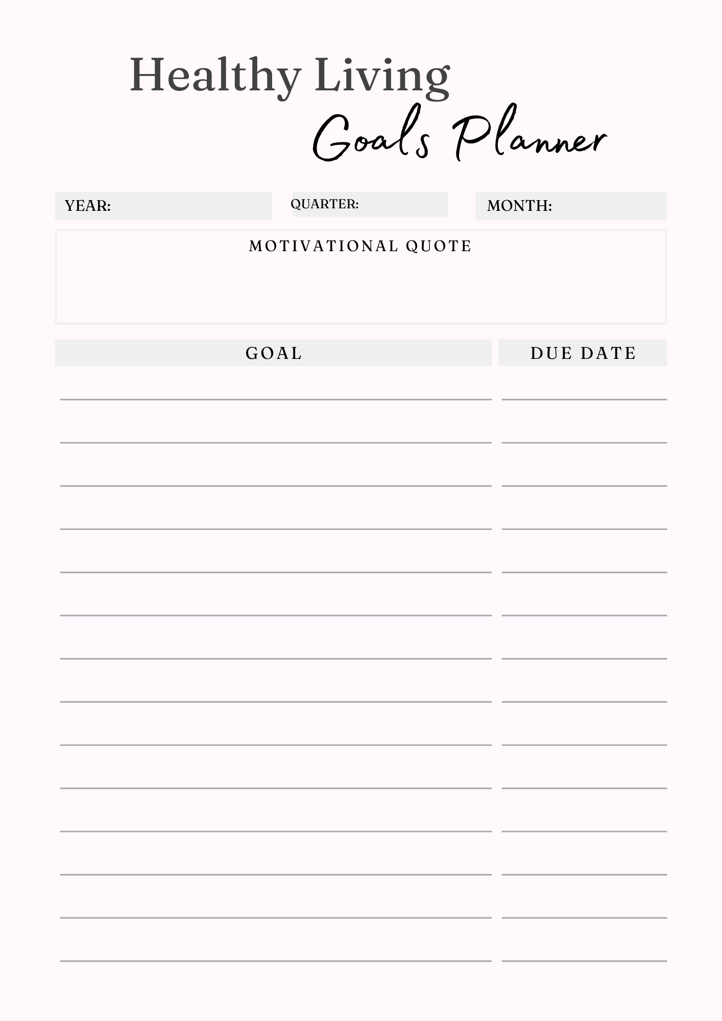 Healthy Living Journal