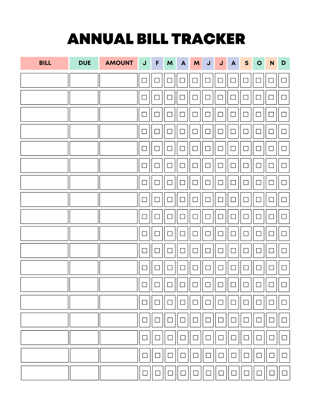 Vibrant Rainbow Budget Planner