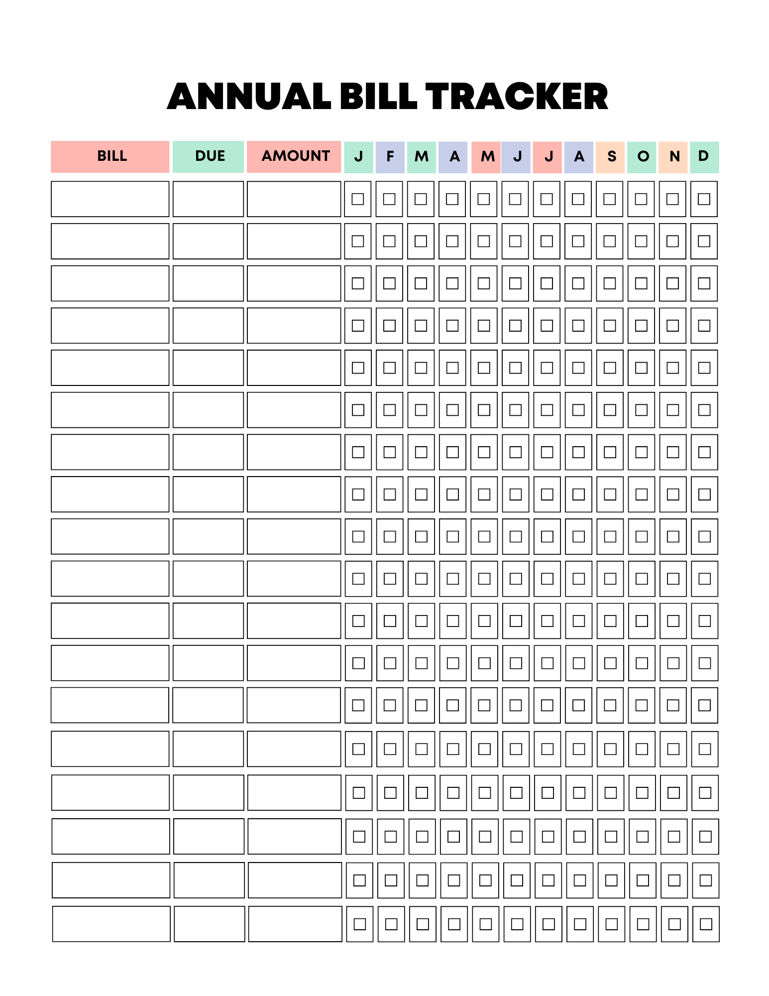 Vibrant Rainbow Budget Planner