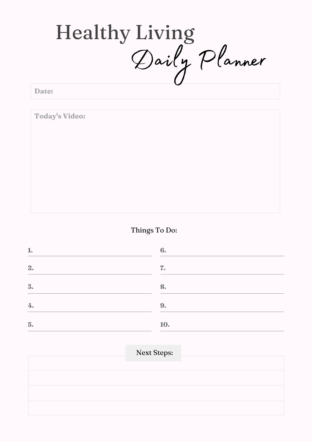 Healthy Living Journal