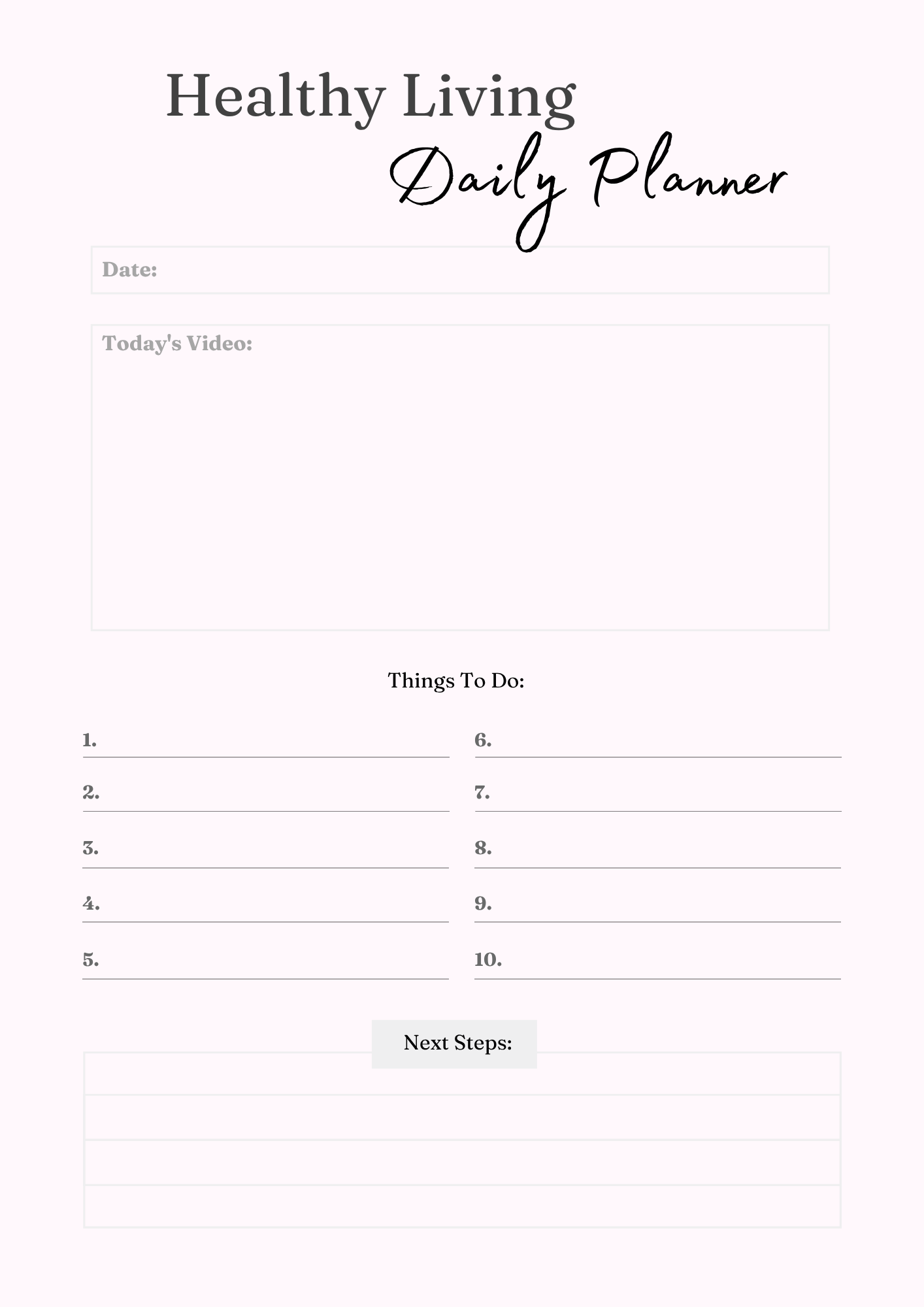 Healthy Living Journal