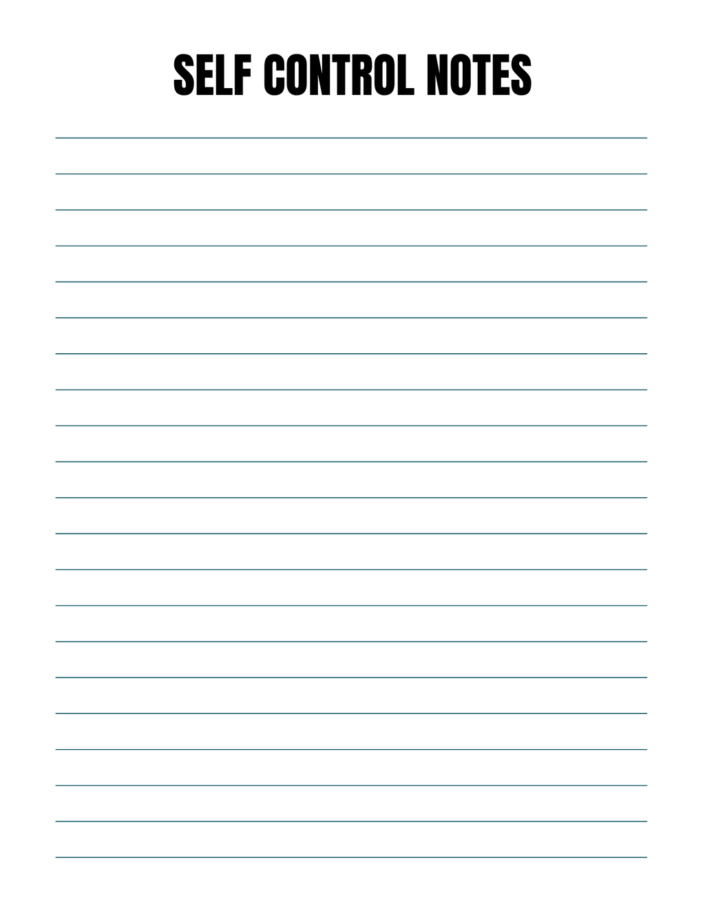 Self Control Activity Book