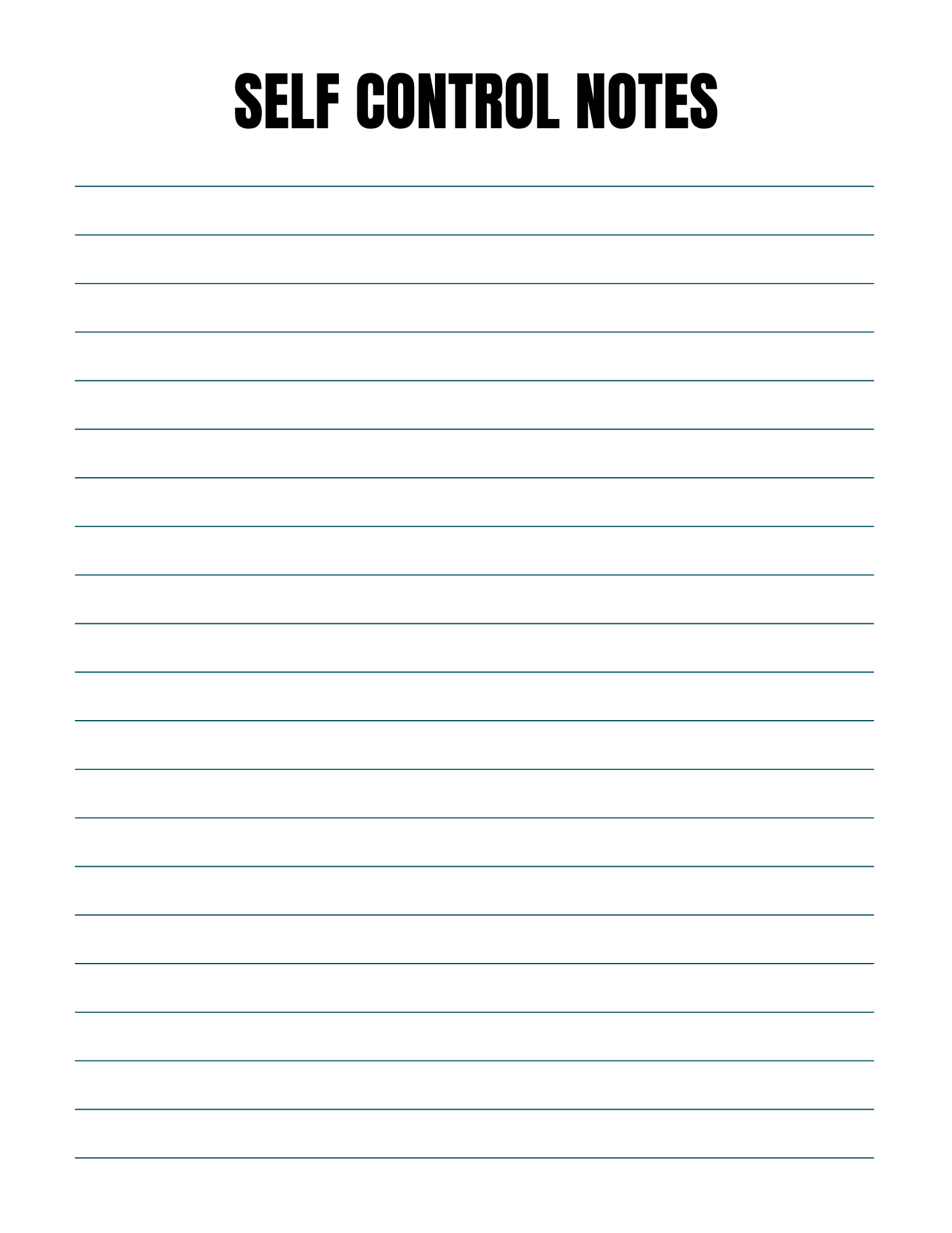 Self Control Activity Book