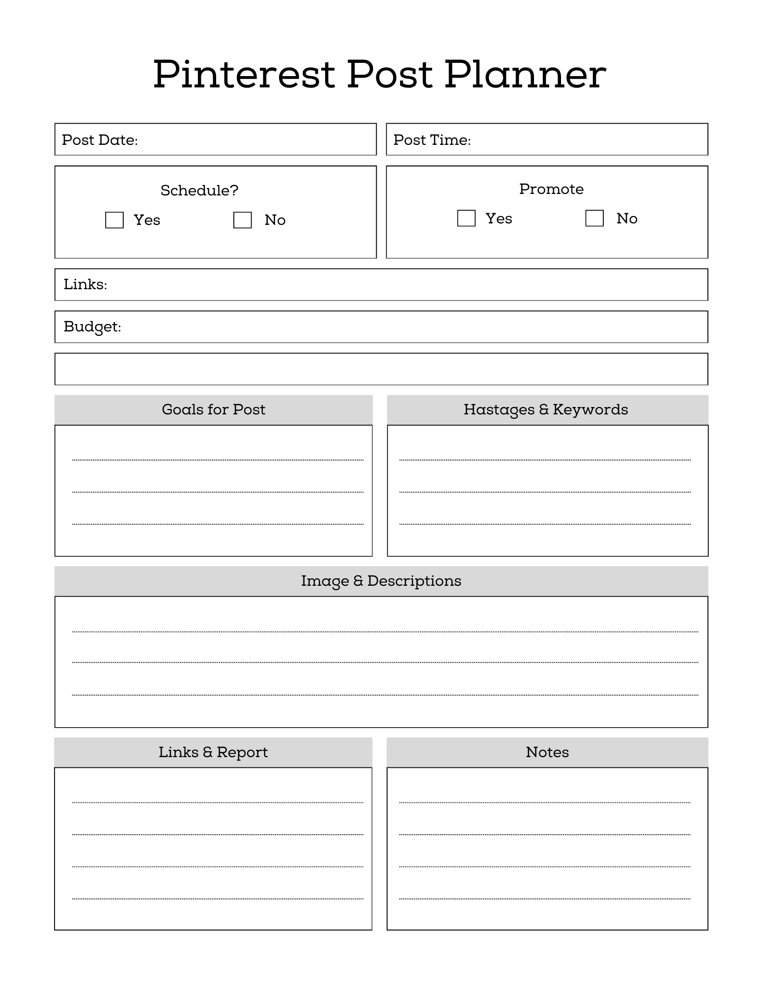 Social Media Post Planner