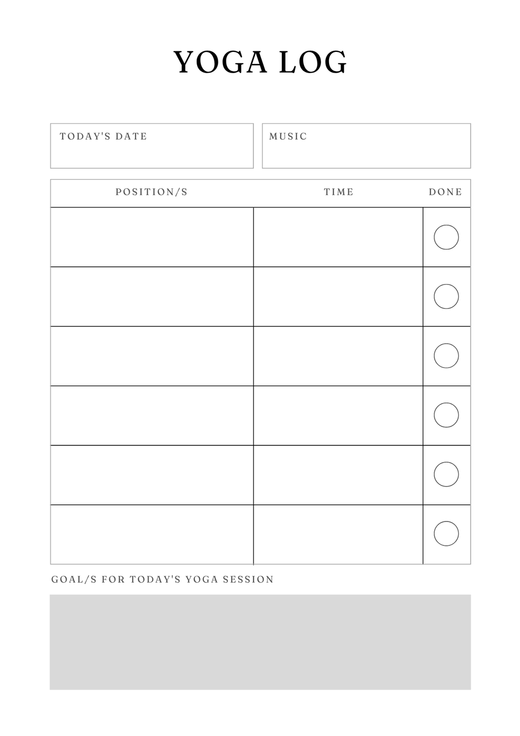 Serenity Yoga Planner