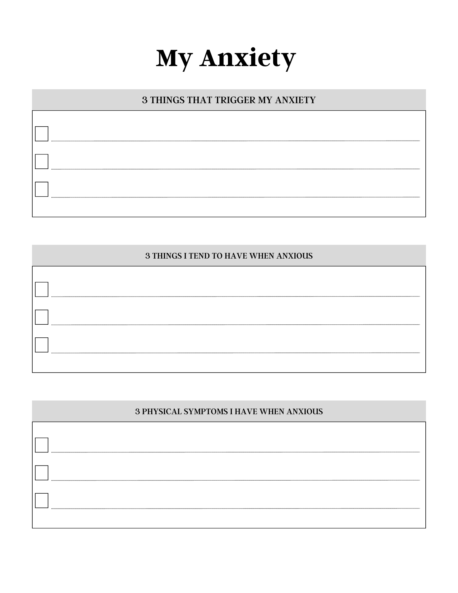 Anxiety Journal