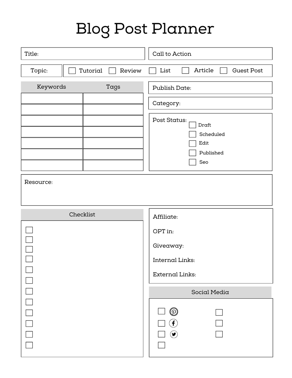 Social Media Post Planner