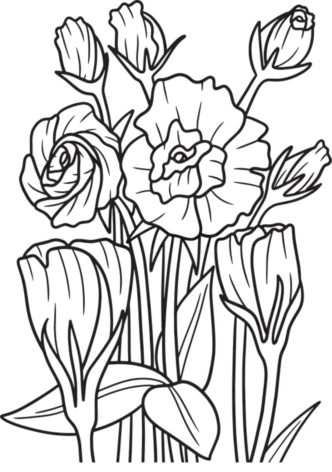 Vibrant Floral Coloring Set