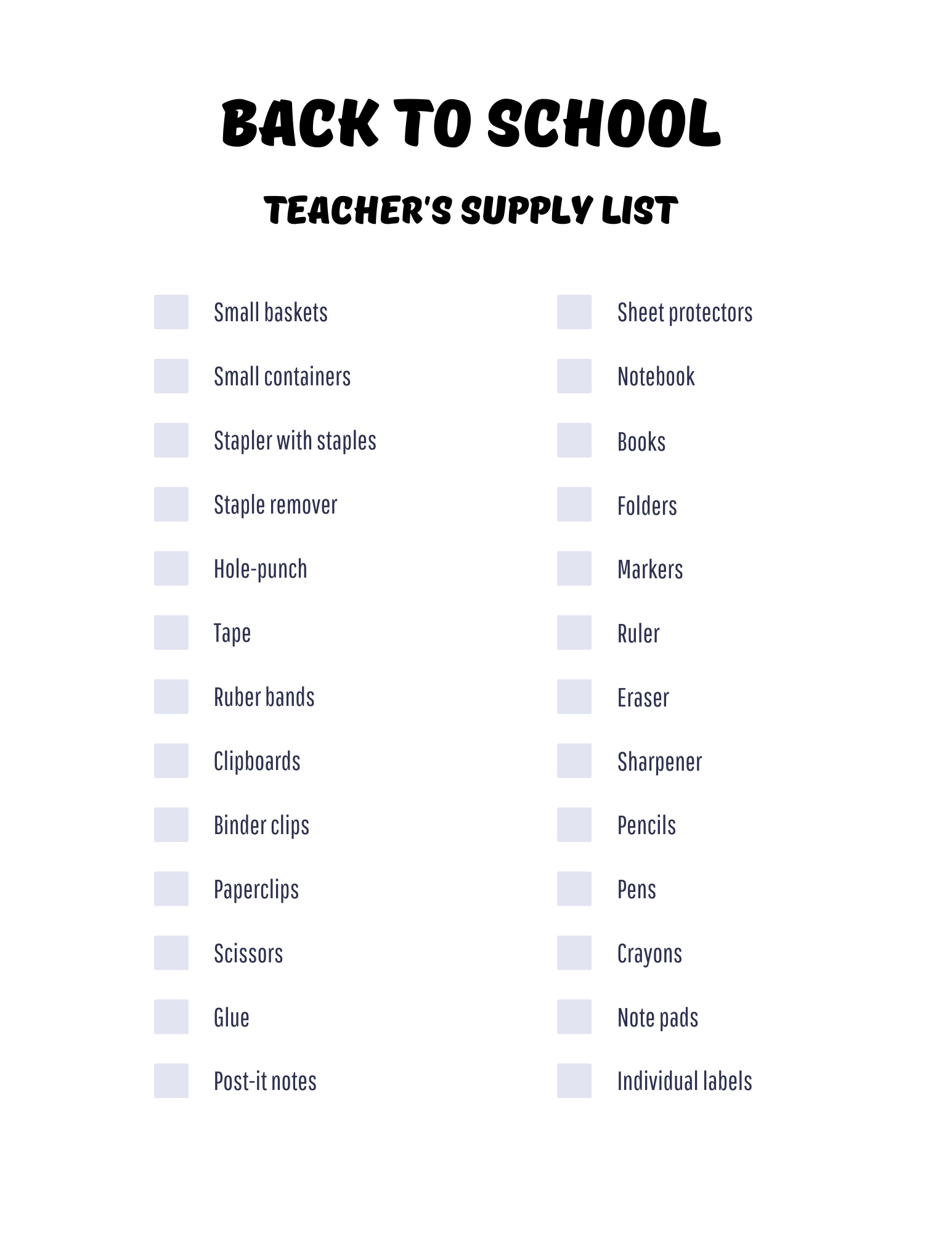 Back -to-school Planner