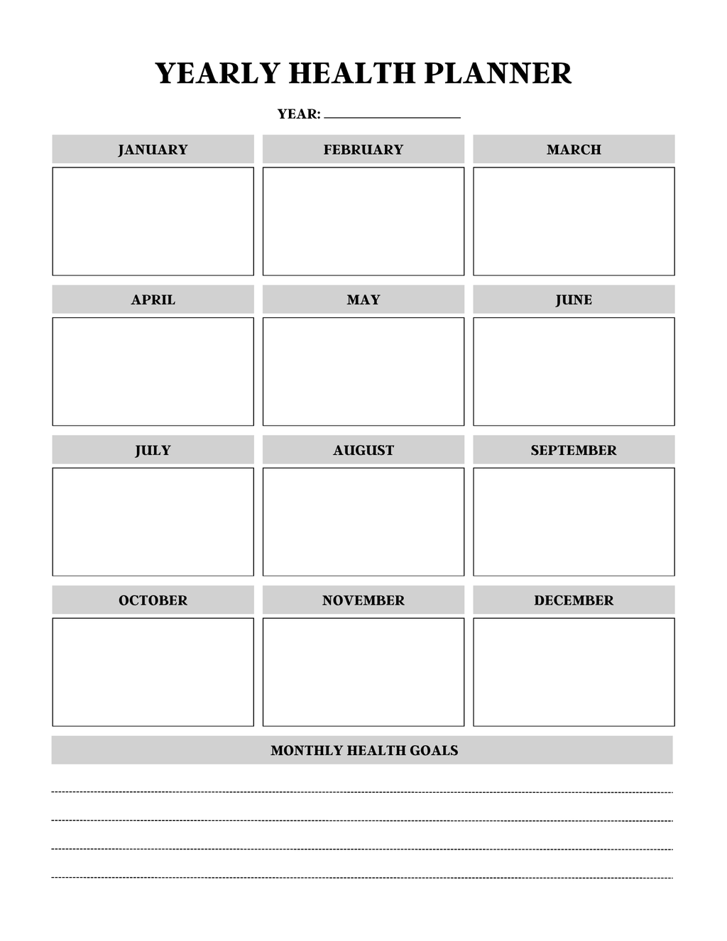 Comprehensive Health Care Planner