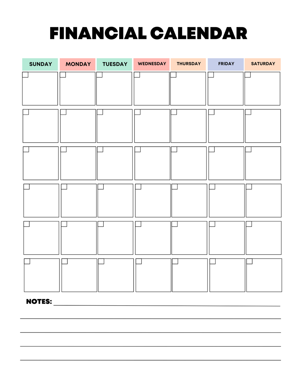 Vibrant Rainbow Budget Planner