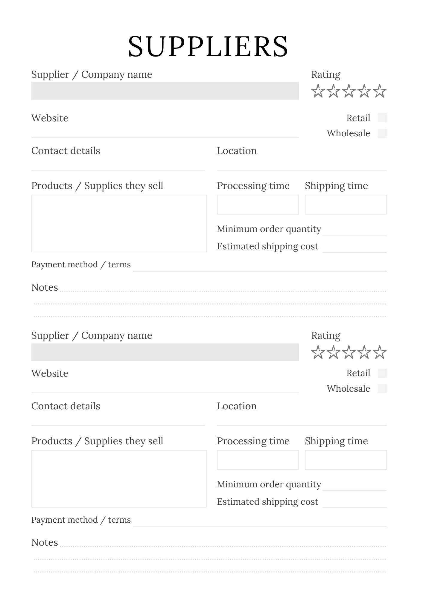 Handmade Business Planner