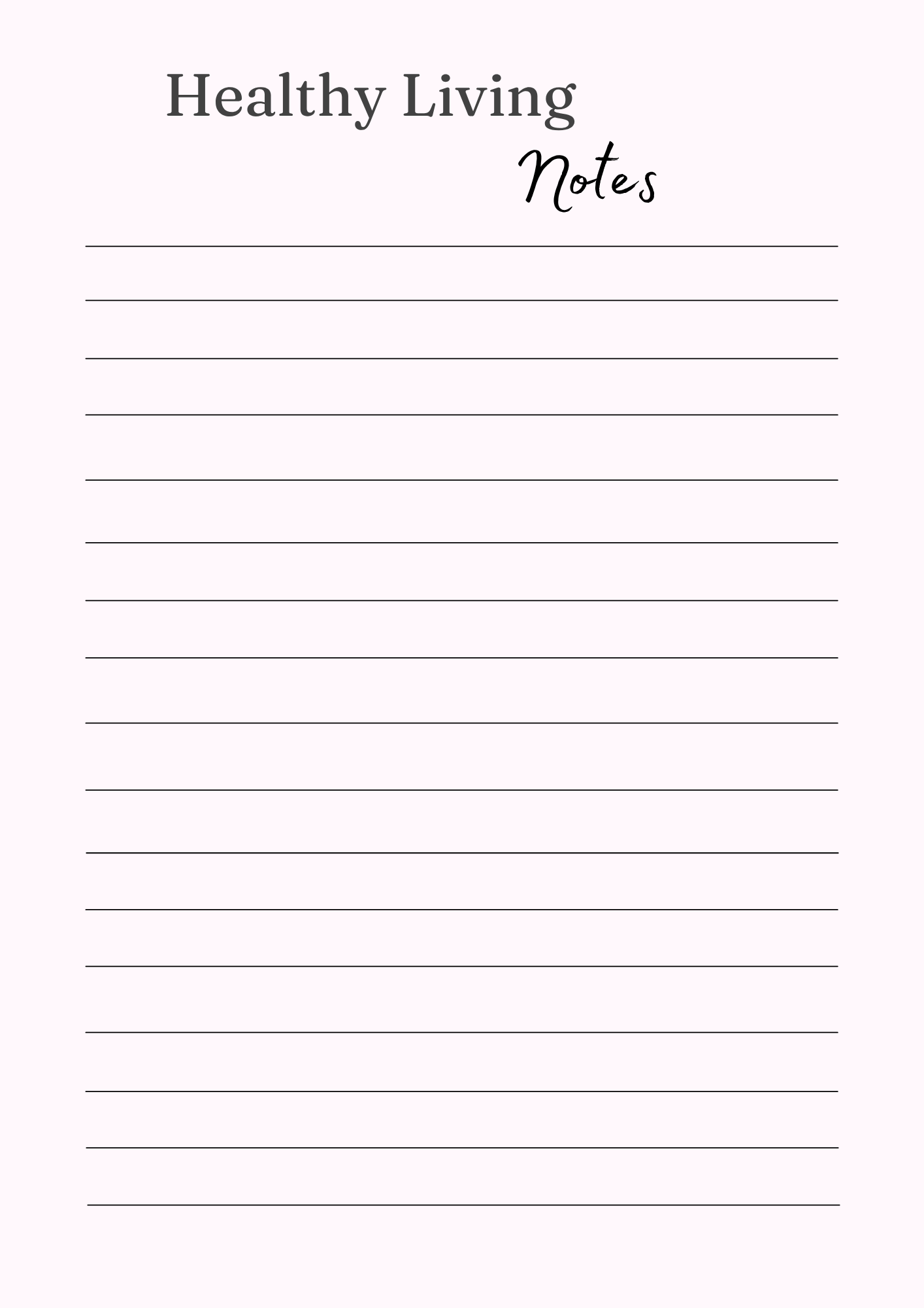 Healthy Living Journal