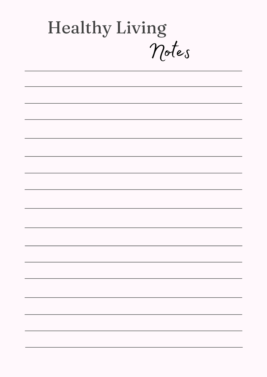 Healthy Living Journal