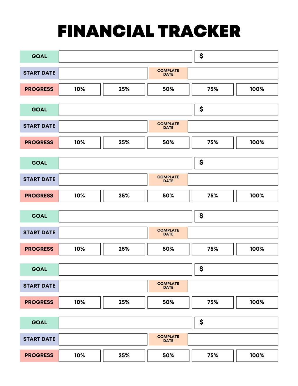 Vibrant Rainbow Budget Planner
