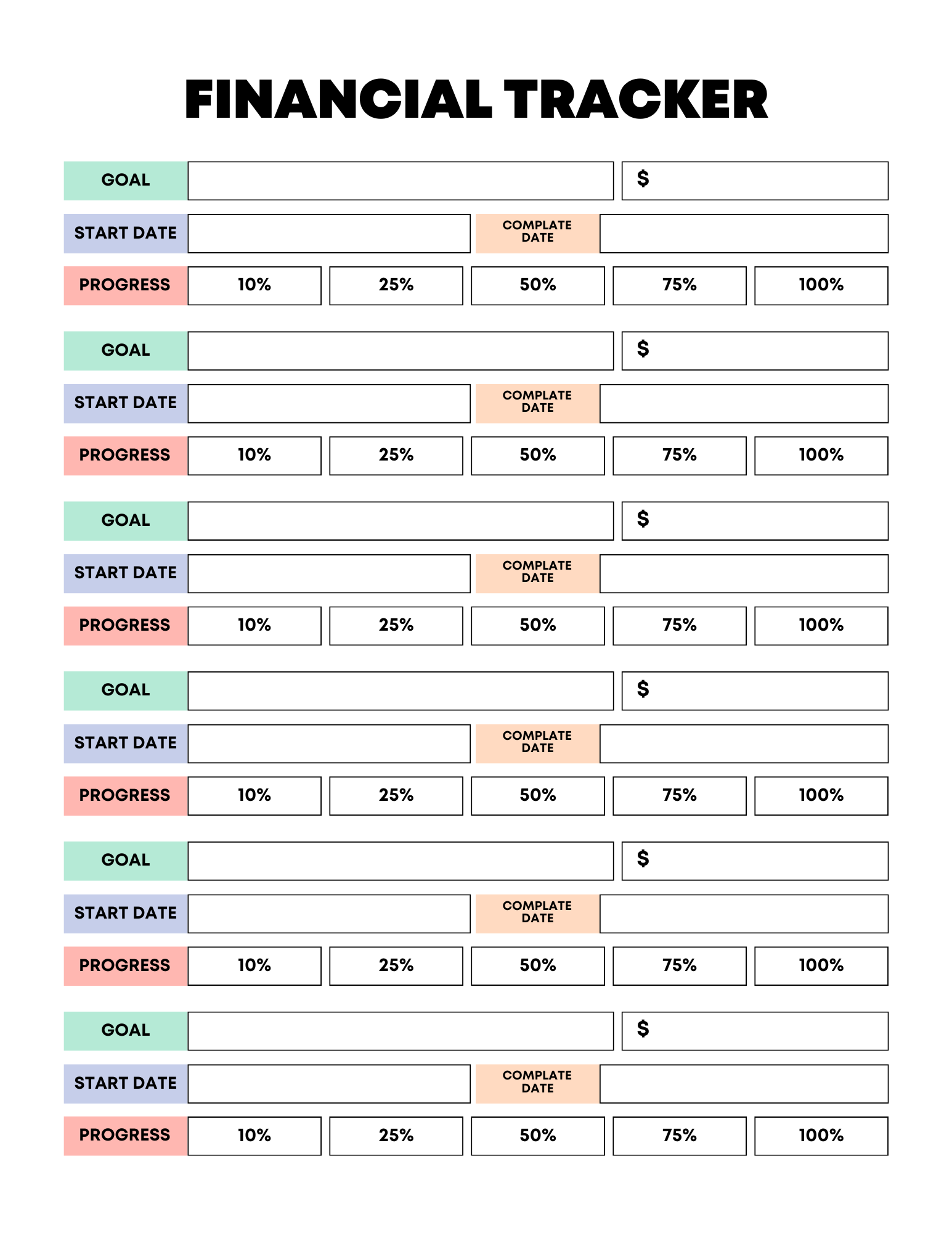Vibrant Rainbow Budget Planner