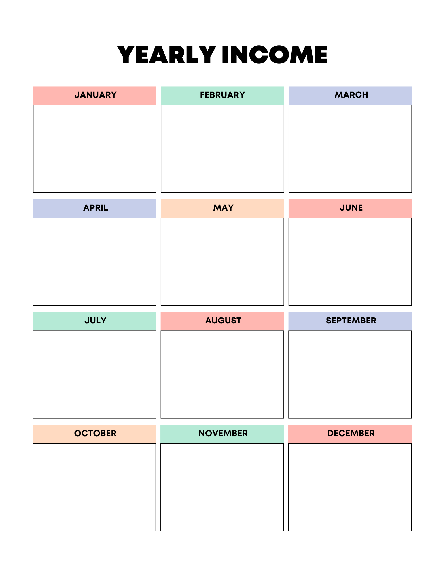 Vibrant Rainbow Budget Planner