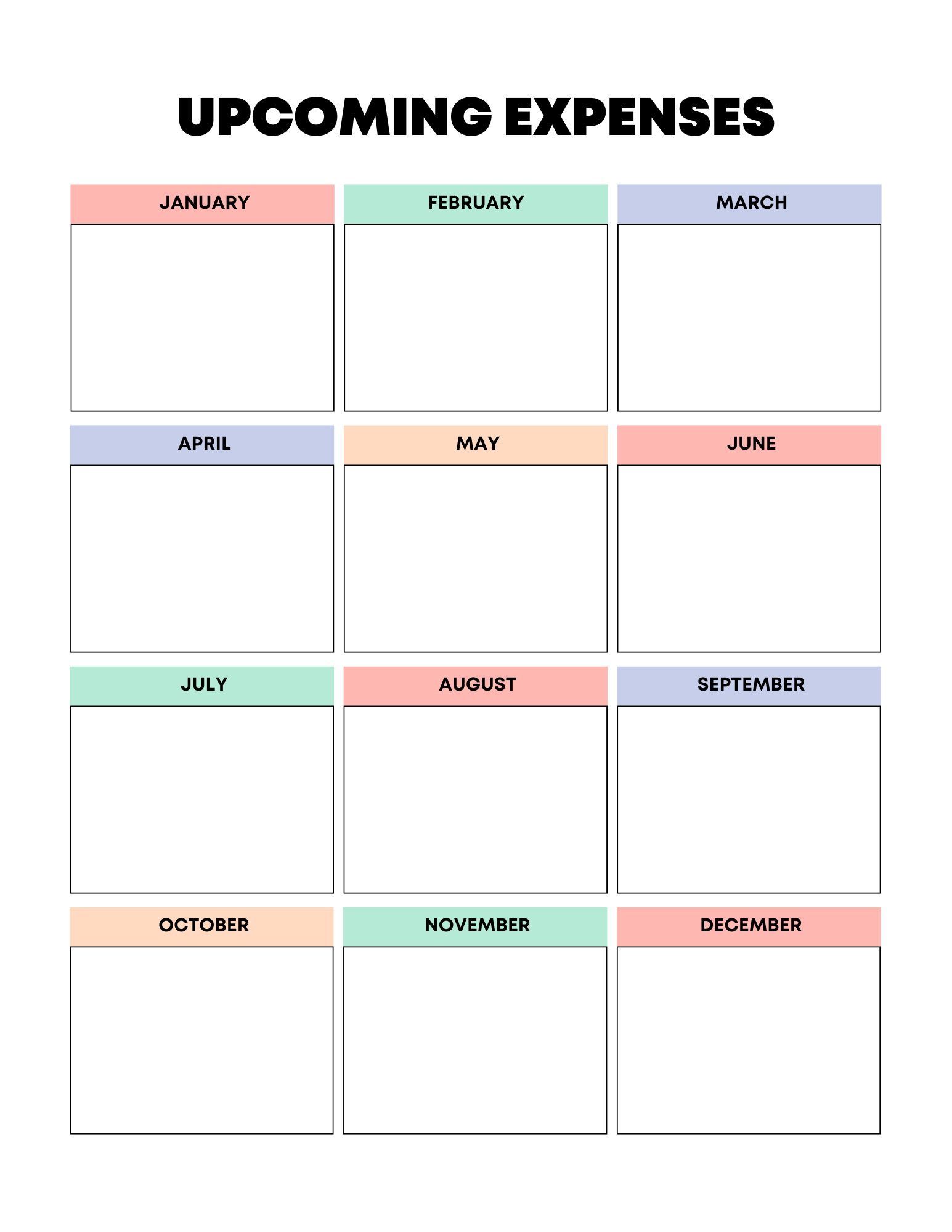 Vibrant Rainbow Budget Planner