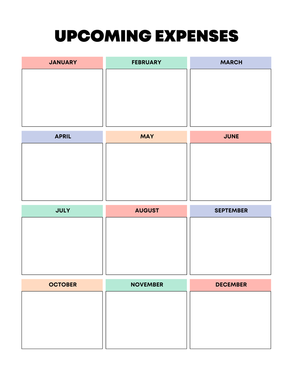 Vibrant Rainbow Budget Planner