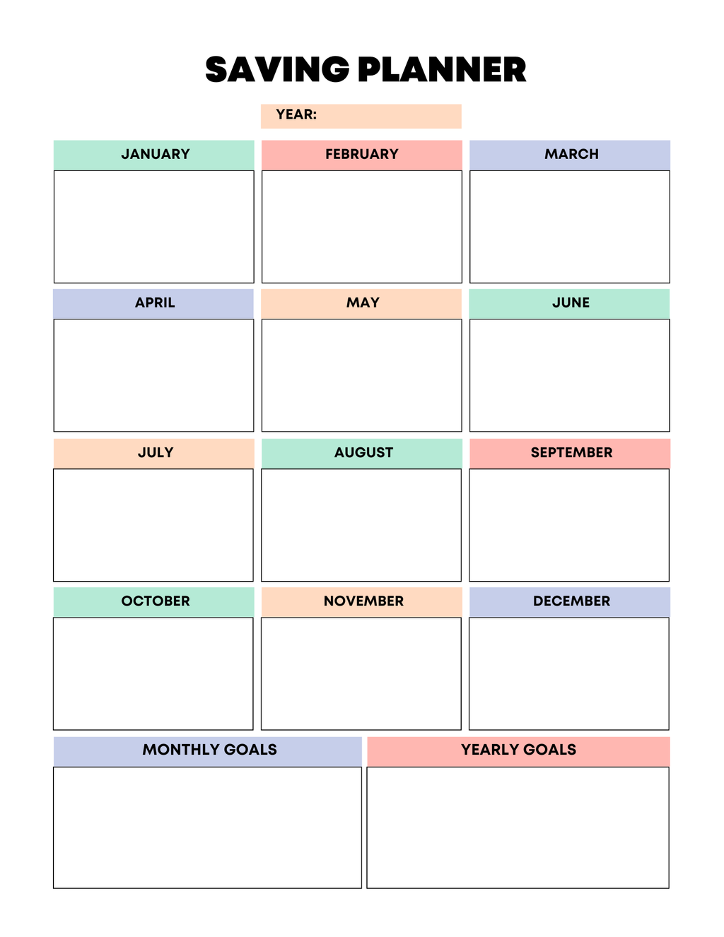 Vibrant Rainbow Budget Planner