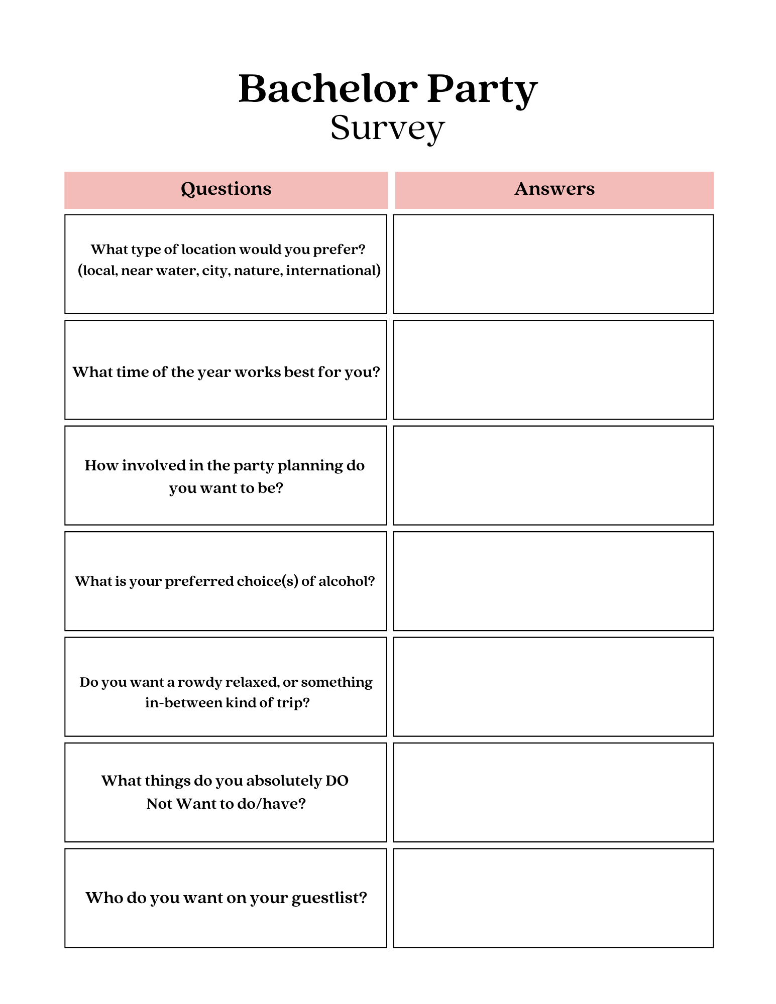 Bachelor Party Planner