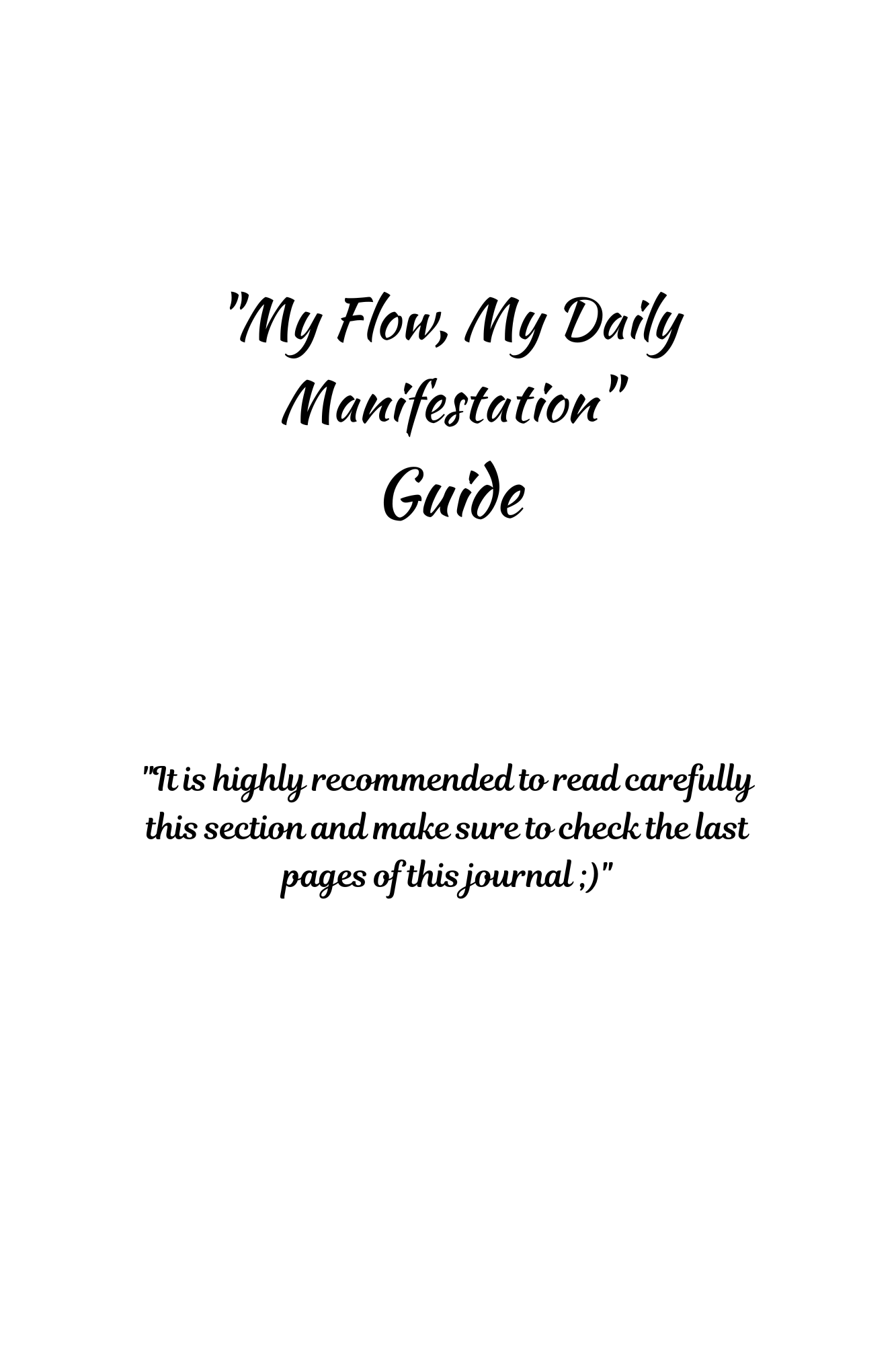 My Flow Daily Manifestation Journal