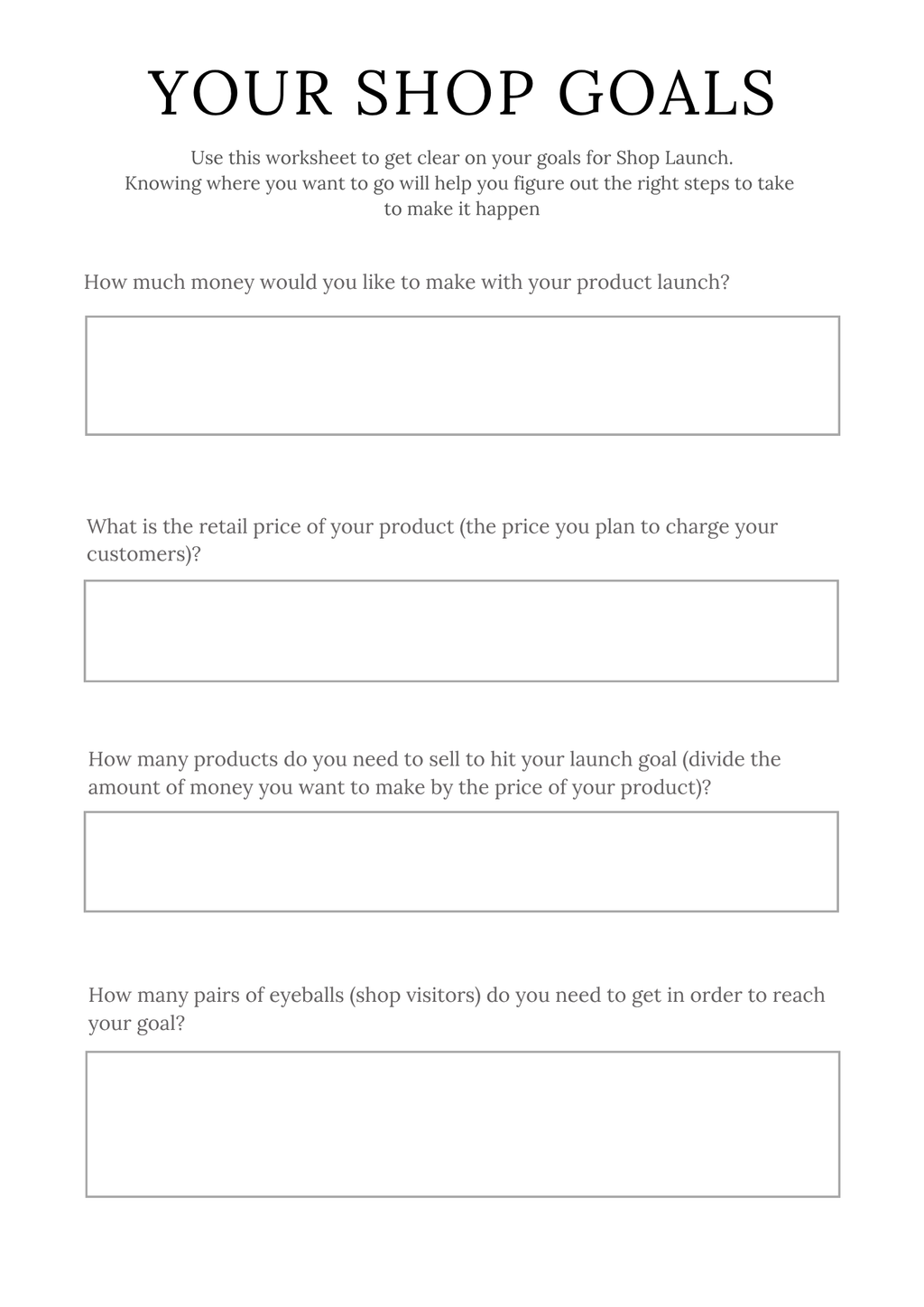 Shopify Success Planner