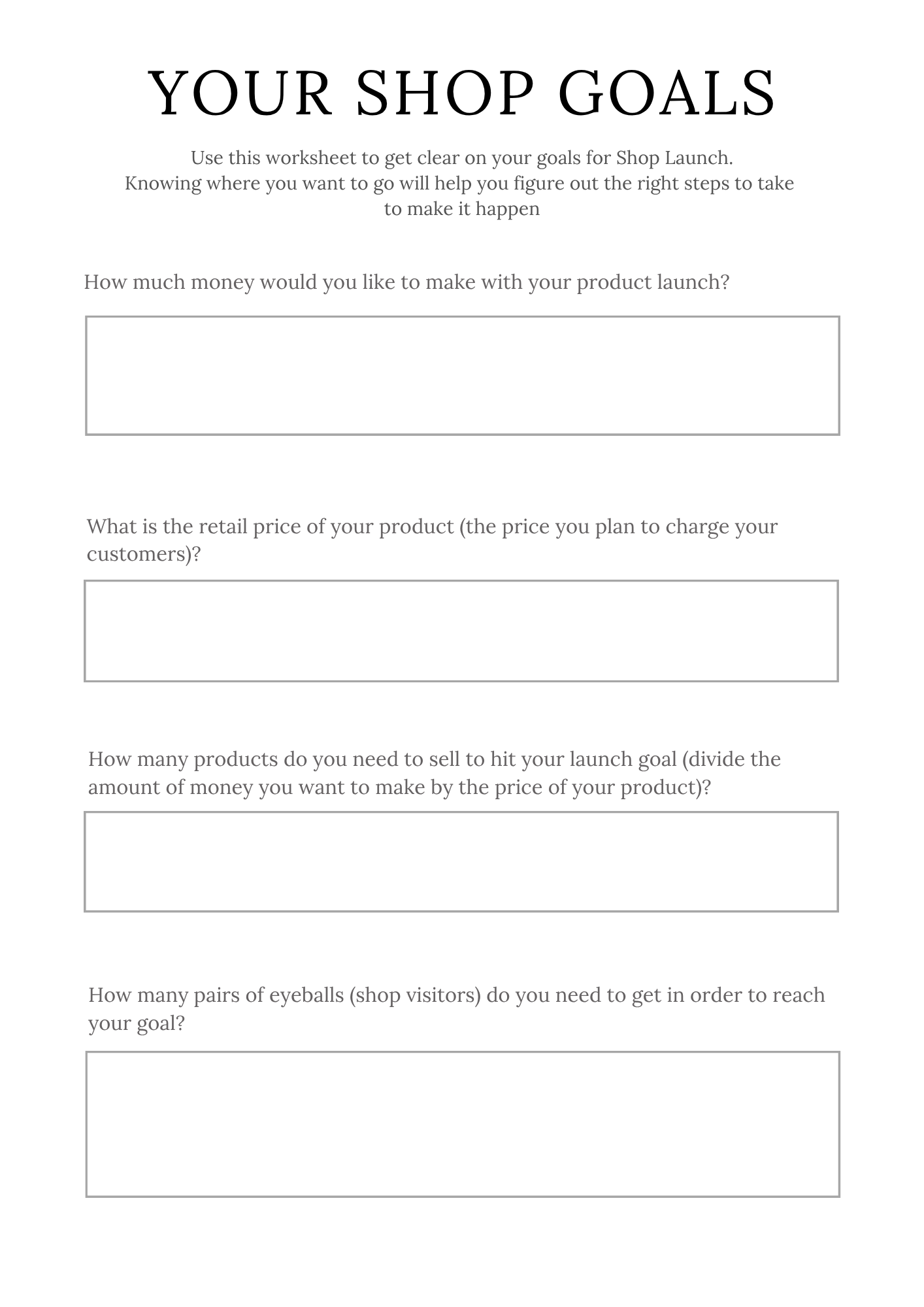 Shopify Success Planner