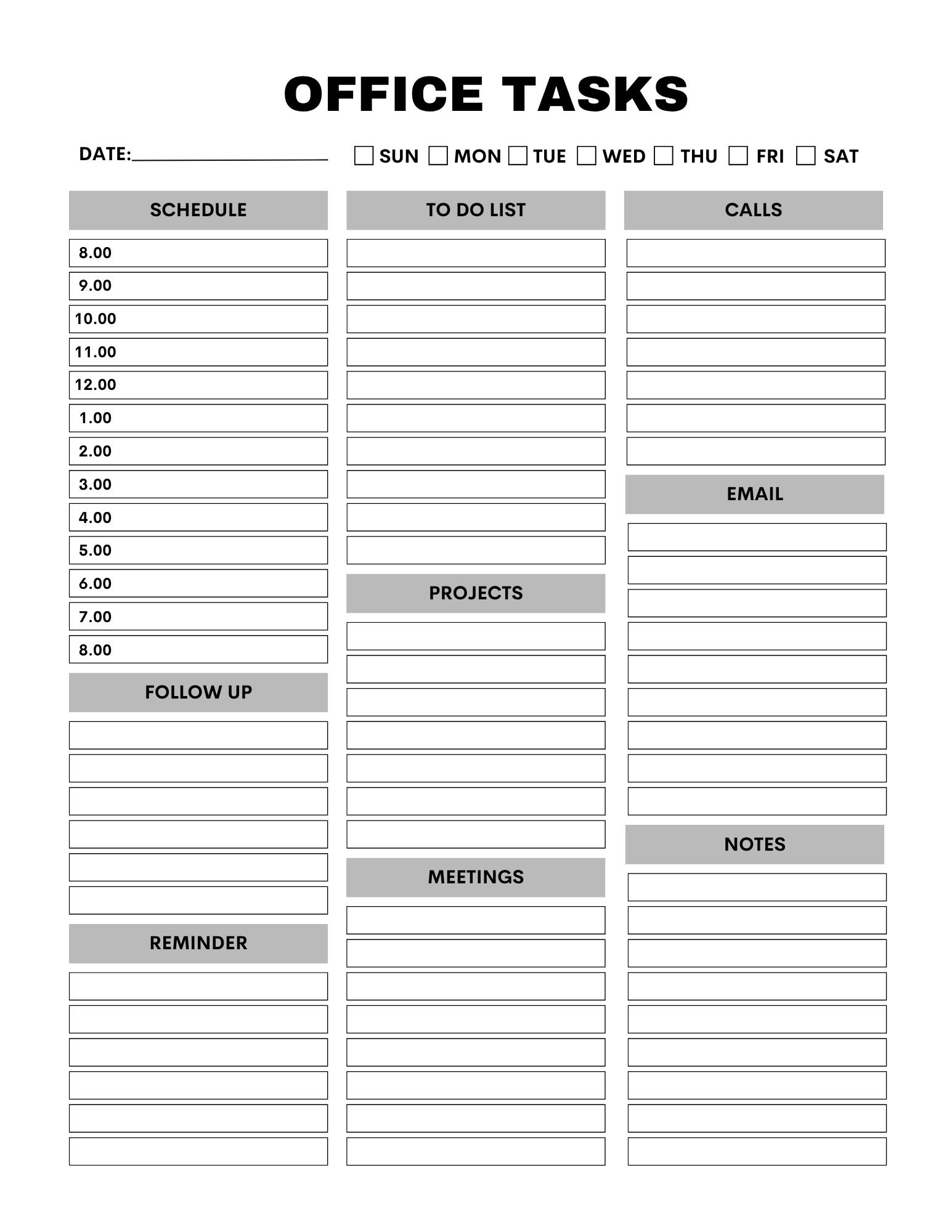 Office Tasks Planner