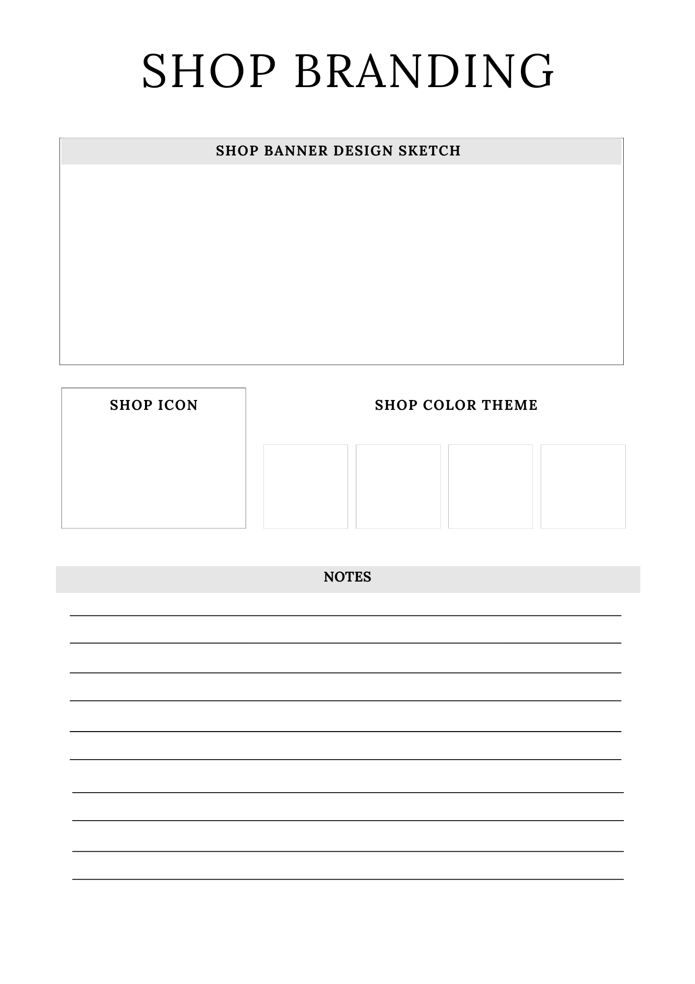 Complete Online Shop Planner
