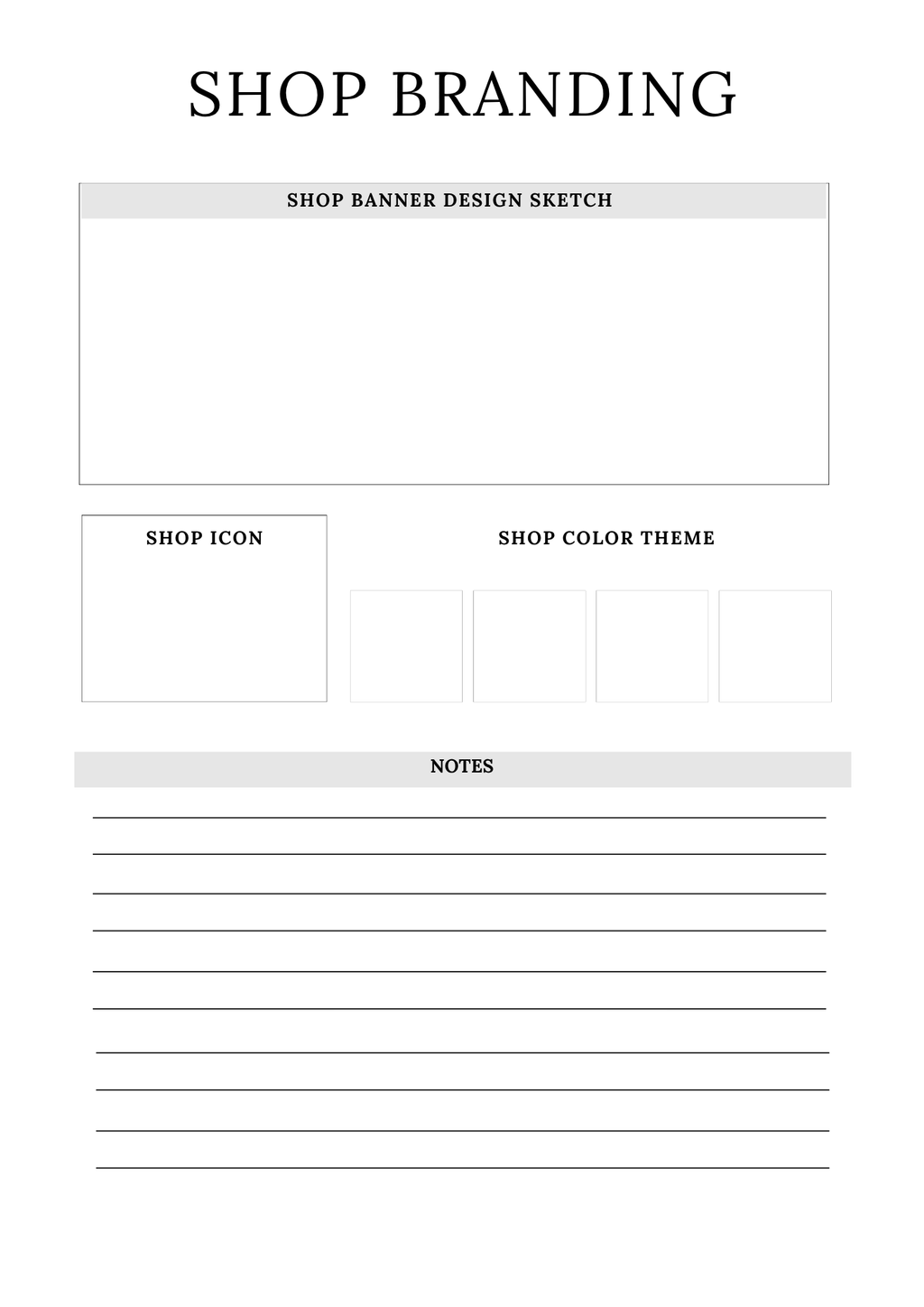 Complete Online Shop Planner