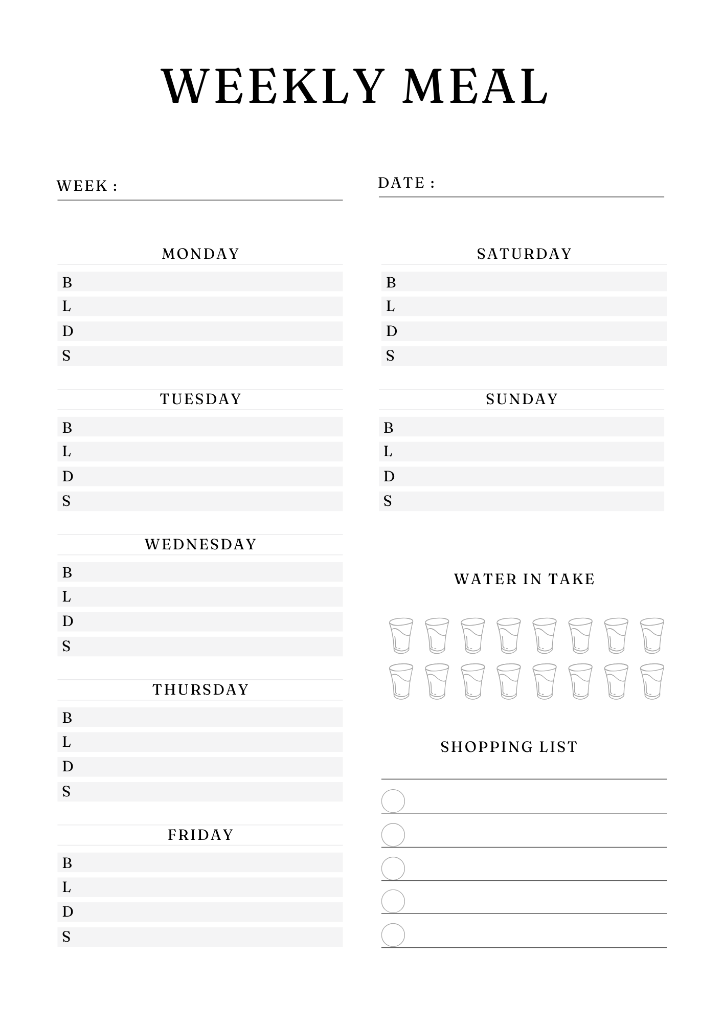 Active Life Meal Planner