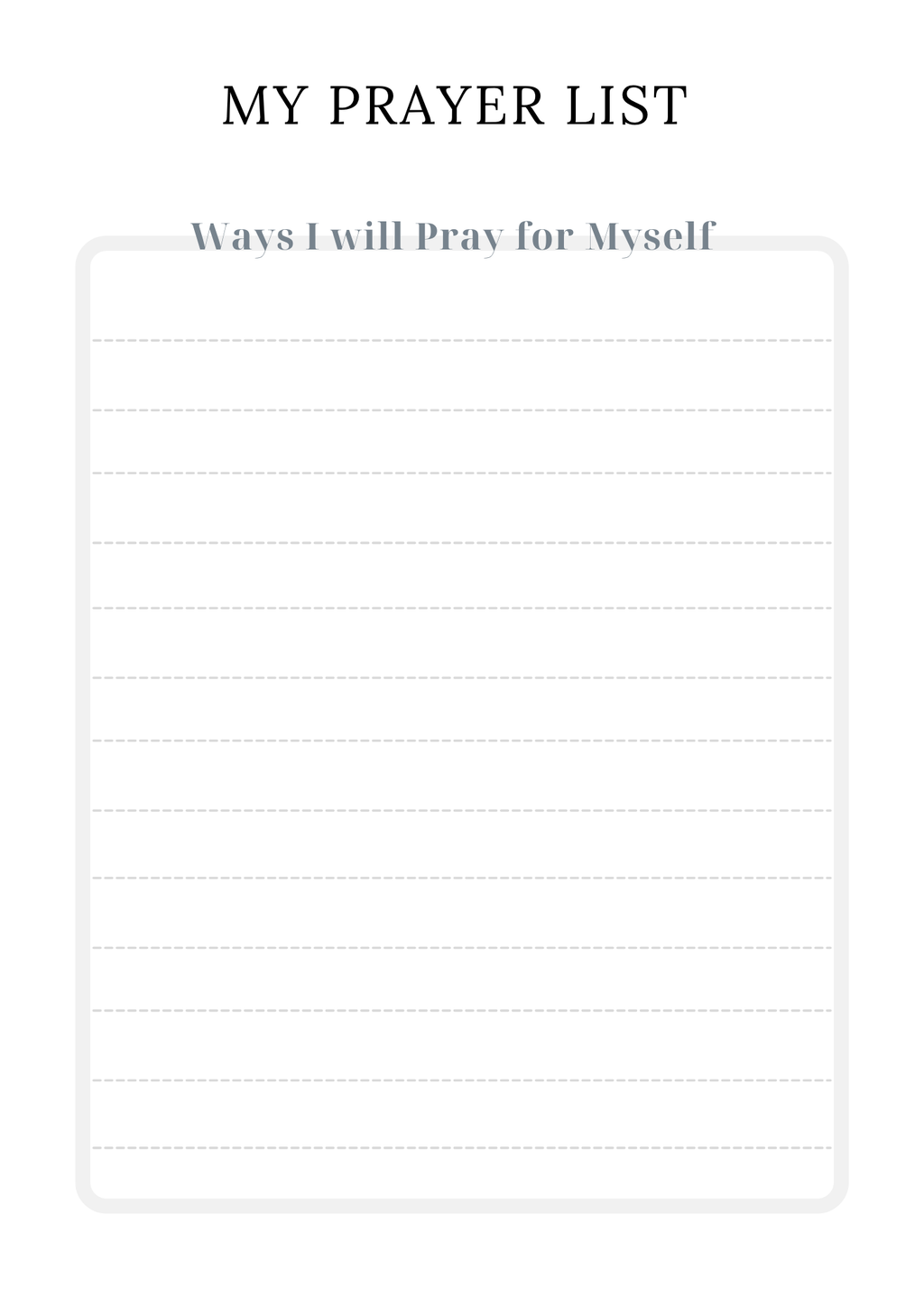 A Prayer Journal
