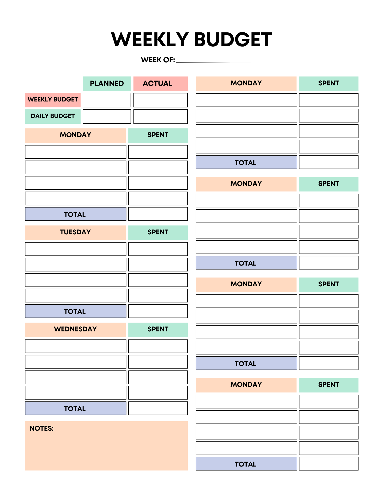 Vibrant Rainbow Budget Planner