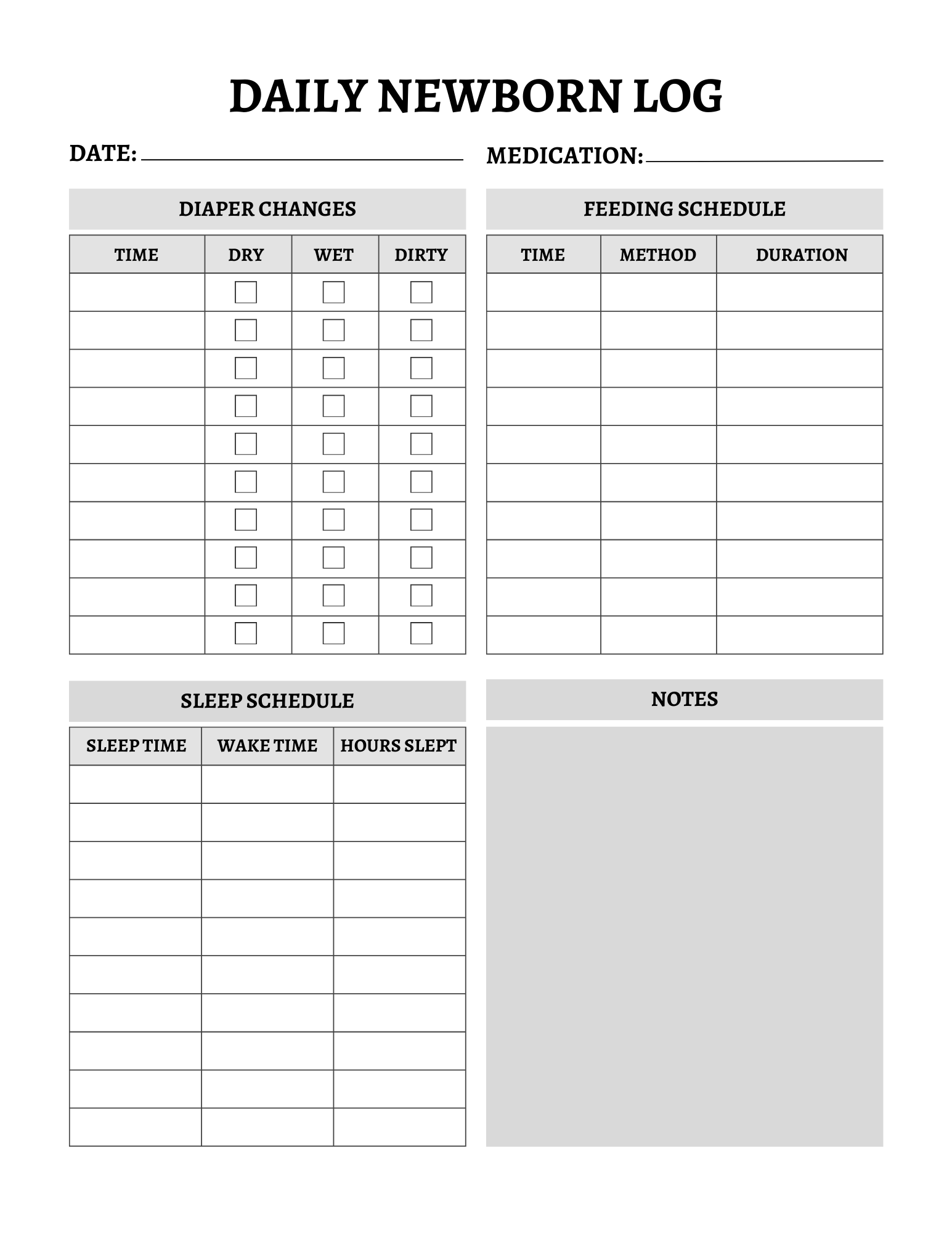 Newborn Baby Planner